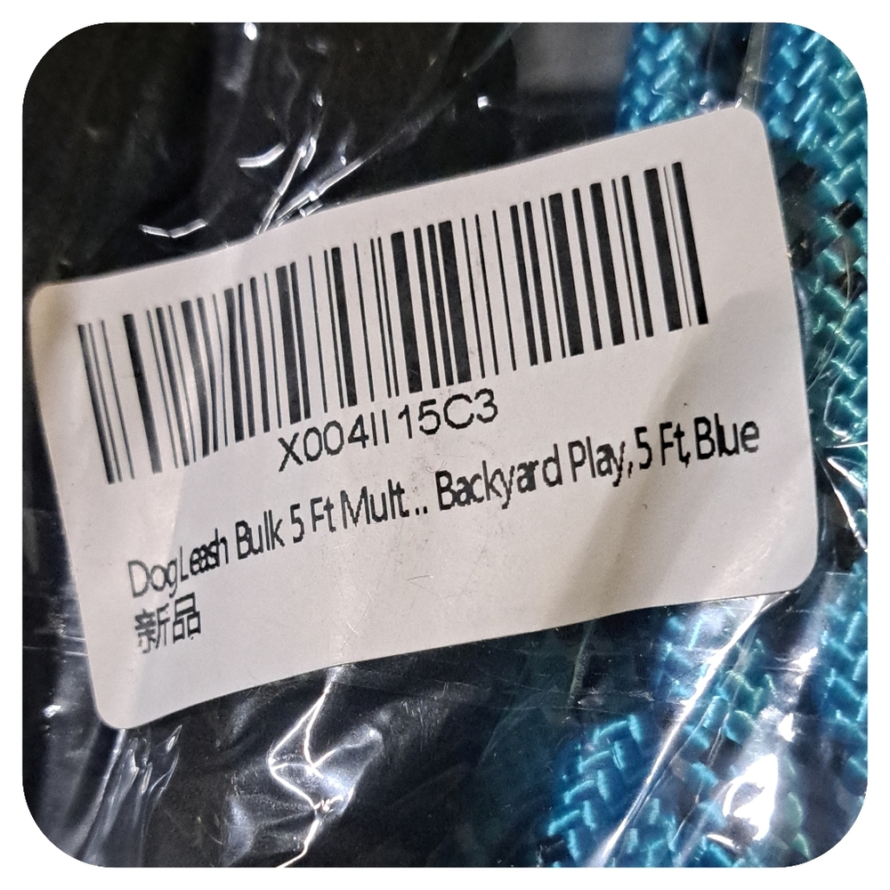 👣4/$20. Blue and Black Reflective Rope Dog Leash. 5 Ft.  NWT - Picture 7 of 7